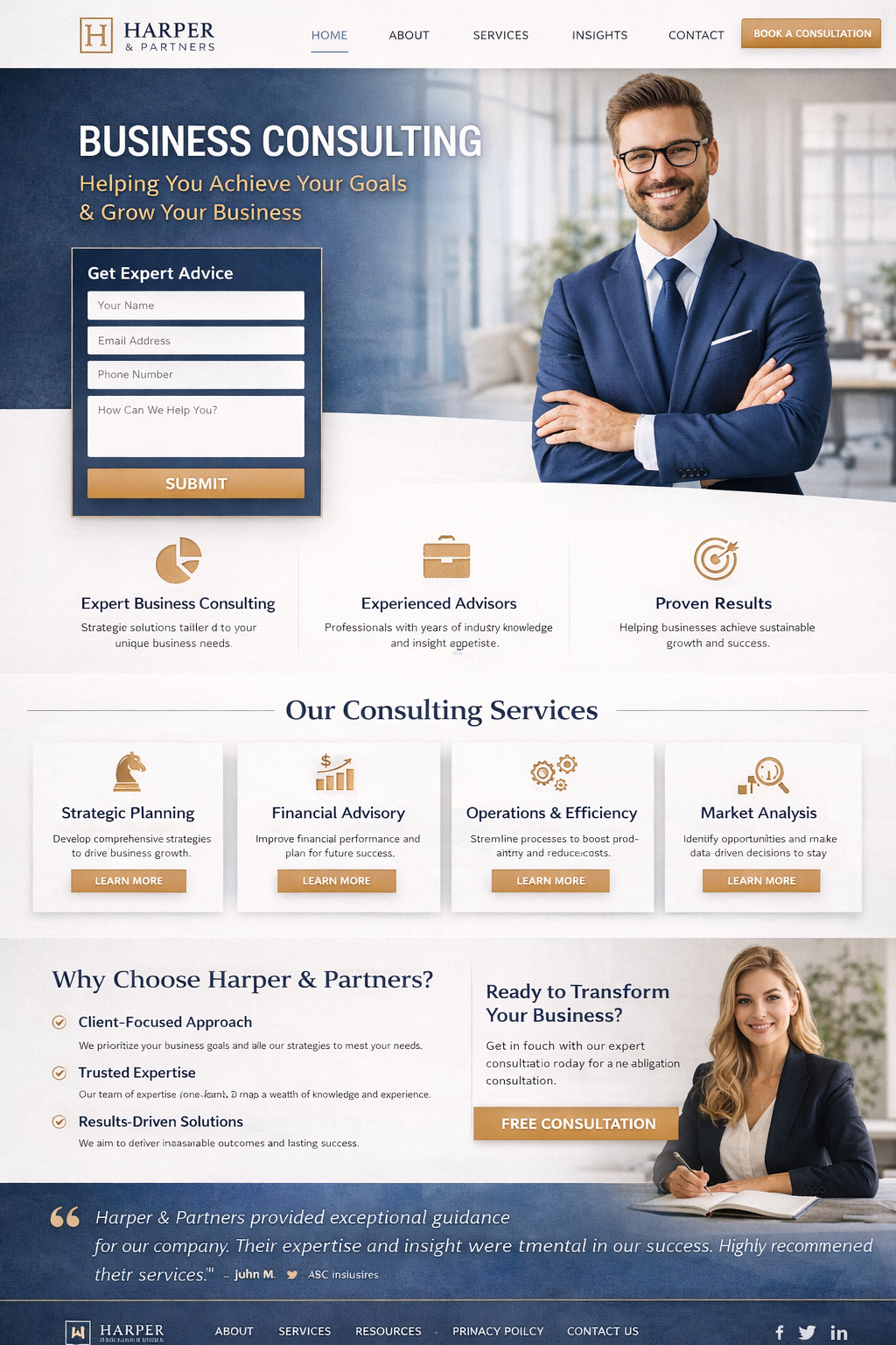 Modern professional services / consulting website