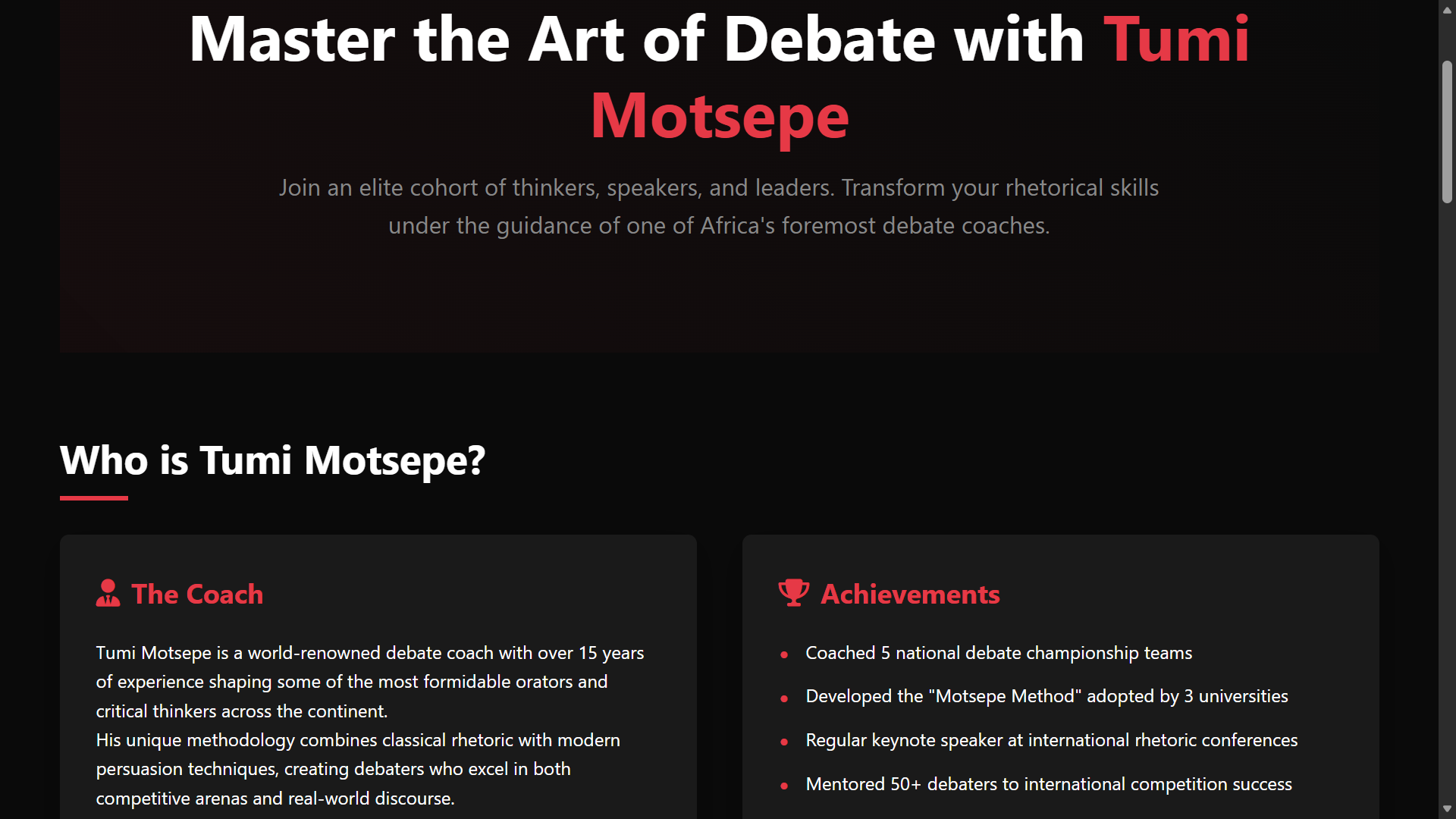 Restaurant Website Screenshot